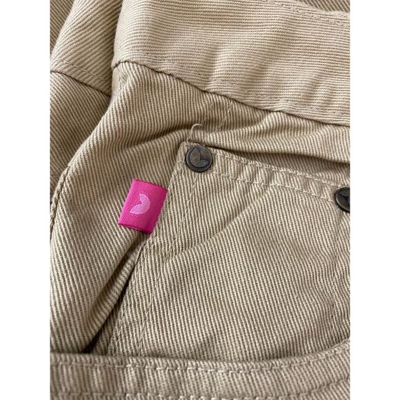 Woman Within 34T Tan Pants Chino Womens Cotton Flat Front Cropped Natural Fit - Picture 7 of 7